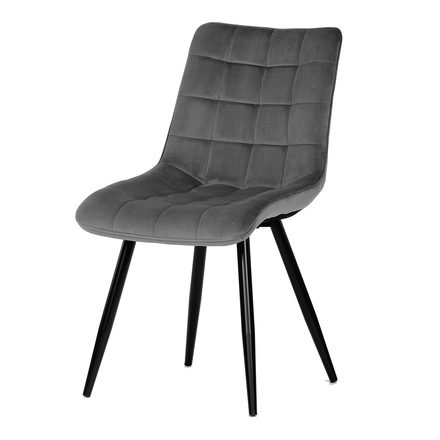 Moderní jídelní židle Autronic Židle jídelní, šedý samet, nohy černá kov (CT-384 GREY4)