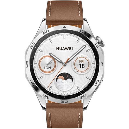 Chytré hodinky Huawei Watch GT 4 46mm - Silver + Brown Strap