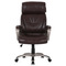 Kancelářská židle Autronic Kancelářská židle, tmavě hnedá koženka, plast v barvě champagne, kolečka pro tvrdé podlahy (KA-Y284 BR) (1)