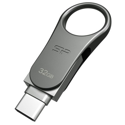 USB Flash disk Silicon Power Mobile C80 32 GB, USB-C / USB 3.2 Gen 1 - stříbrný