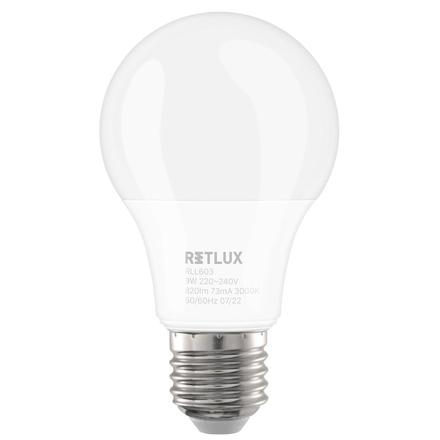 LED žárovka Retlux RLL 603 A60 E27 bulb 9W WW D