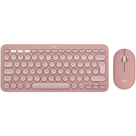 Set klávesnice s myší Logitech Pebble 2 Combo, US INT&apos;L - růžová