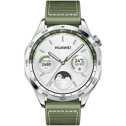 Chytré hodinky Huawei Watch GT 4 46mm - Silver + Green Strap