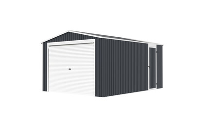 Plechová garáž G21 Portland 1500, 338 x 448 cm, antracitová