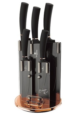 Sada nožů Berlingerhaus BH-2336 ve stojanu 6 ks Black Rose Collection