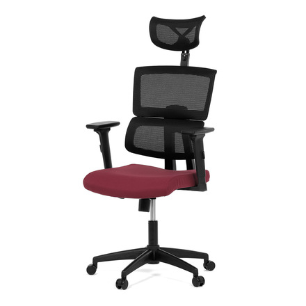 Kancelářská židle Autronic Kancelářská židle, potah bordó látka a černá síťovina MESH, houpací mech. (KA-B1025 BOR)