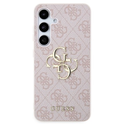 Kryt na mobil Guess PU 4G Metal Logo na Samsung Galaxy S24 - růžový