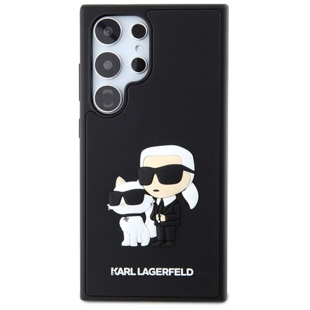 Kryt na mobil Karl Lagerfeld 3D Rubber Karl and Choupette na Samsung Galaxy S24 Ultra - černý