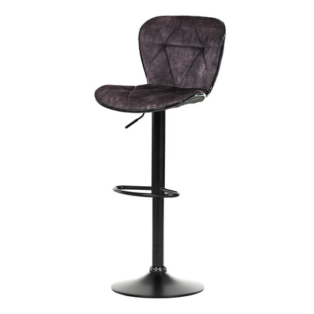 Barová židle Autronic Židle barová, hnědá sametová látka, černá podnož (AUB-805 BR4)