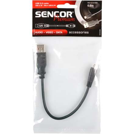 USB kabel Sencor SCO 512-002 USB A/M-Micro B